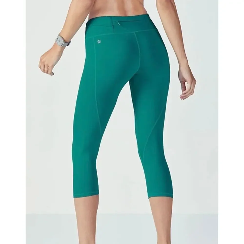 Fabletics Laurel Green Gia Powerlite Mid Rise Crop Leggings XS - Picture 2 of 11
